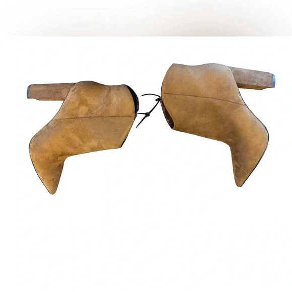 Marc Fisher Womens Cognac Brown Faux Suede Pointed Toe Ankle Boots BHFO 9787 - Picture 3 of 9